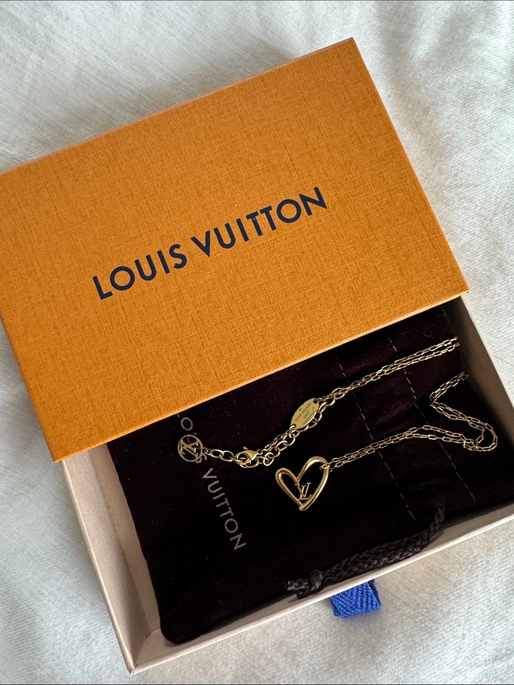Louis Vuitton Gold Heart Pendant Necklace
